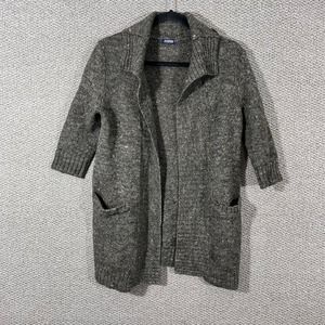 Journal Standard Cardigan Sweater Womens Medium Brown Short Sleeves Open Front‎